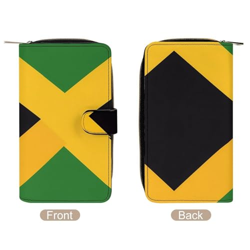 Jamaican Flag Womens PU Leather Wallet Long Purse Clutch Organizer for Office Travel3