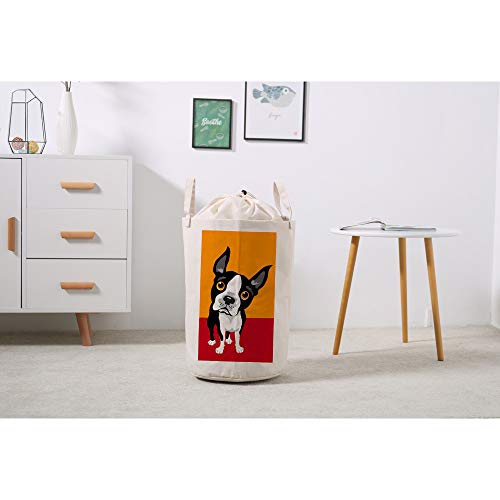 Bolsa de ropa de baño de lino impermeable bolsa de almacenamiento Boston Terrier 5