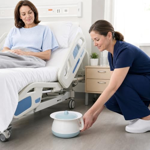 DOITOOL Portable Chamber Pot with Lid Covered Night Urinal for Home Hospital Camping and Travel Plastic Spittoon for Adults and Kids 8.07 X 8.07 X 5.31 in 1 Pack - Image 8