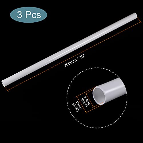 Image of MECCANIXITY Plastic Model Tube ABS Round Tube 3 /8 inch OD 10 inch White Easy Processing for Architectural Model Making DIY 3 Pack