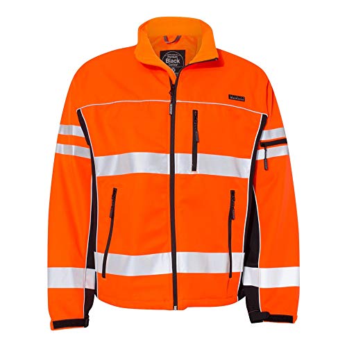 ML Kishigo Premium Black Series Men's Class 3 High Visibility Soft Shell Jacket -Orange, Large, Model Number JS138-L