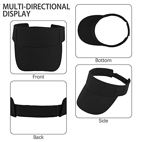 Cooraby 12 Pack Visor Cap Sun Protection Sports Visor Hats Summer Adjustable Wide Brim For Men And Women #TOP3
