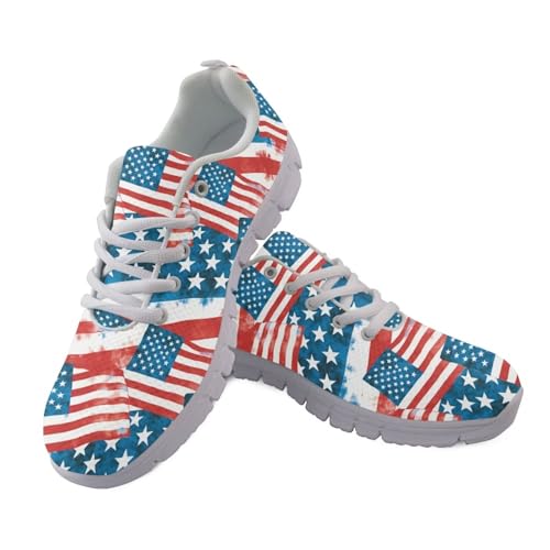 Image of GIFTPUZZ Mens Lace Up Athletic Trainers Running Sneakers Wedge Breathable Gym Lightweight Sports Tennis Shoes