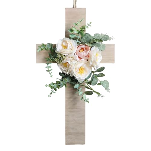 Couronne Florale - Pendentif Bois Décoration Fleurs Suspendues | Couronne 3D Florale | Ferme Emménagement Fête Jardin Clôture Maison Intérieur Extérieur