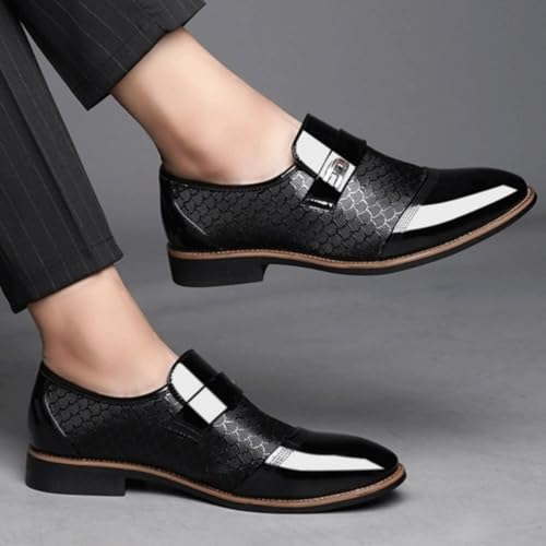 Dress Shoes for Men Men's Slip-On Oxford Shoes, Leather Embossed Luxury Fashion, Wear-Resistant Non-Slip Black Shoes for Men, Comfortable & Stylish Footwear2
