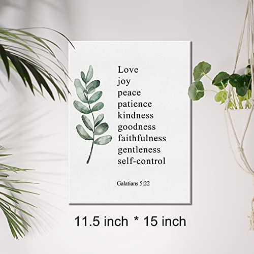 Christian Canvas Wall Art Galatians 5:22 Fruit Of The Spirit Canvas Print Positive Scripture Canvas Painting Home Wall Decor Framed Gift 12X15 Inch #TOP1