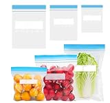 90 Piezas Bolsas Congelacion Reutilizables, Bolsas para Congelar Alimentos de...