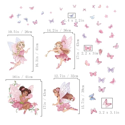 Vinilo decorativo hada para dormitorio de niñas miniatura 2