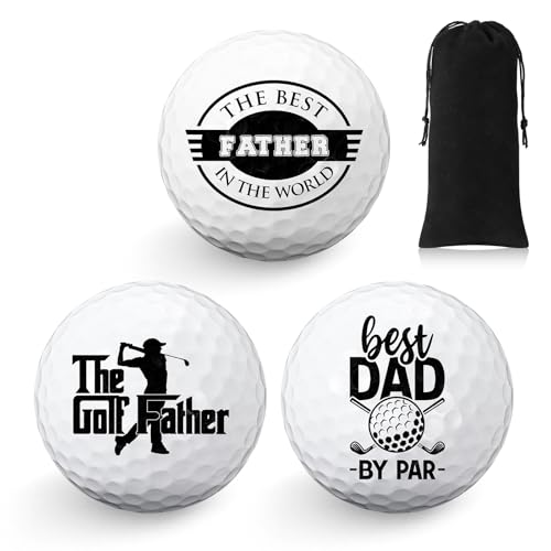 Imagen de Threan 3 Piezas Juego de Regalo de Pelota de Golf Happy Birthday Golf Regalo Divertido para Golfistas Pelotas de Golf para Hombres Papás una Unidad de Tamaño Estándar