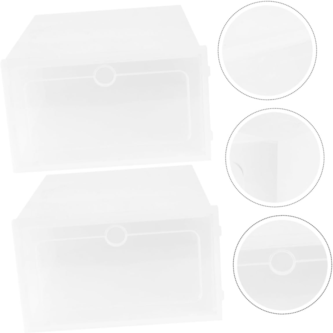 Foldable Shoe Storage Box Lid 3PCS Thick Plastic Drawer Organizer for Closet Stackable Shoe Containers for Easy Access and Display