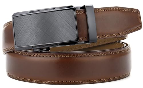 Image of CHAOREN Mens Dress Belt - Mens Ratchet Belt Leather for Dress Pant - Micro Adjustable Belts Fit Everywhere
