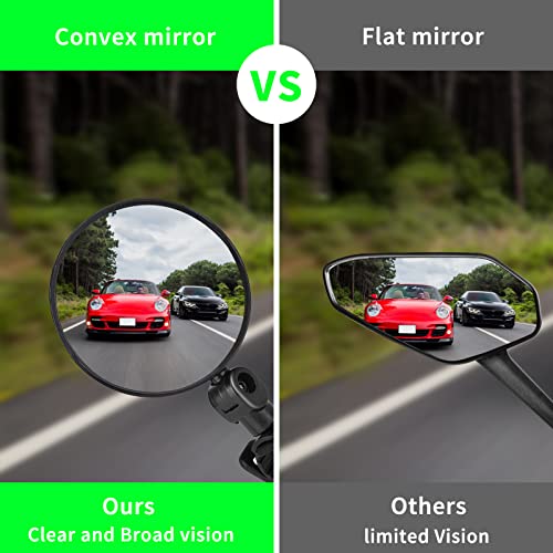 Ganwawo Bike Mirrors, 2 Piece Bicycle Rear View Safety Mirror Adjustable 360 Degrees Rotation, For Mountain Road Bike,Handlebar Mirrors For Ebikes,Bike Mirrors Handlebar Rearview Mirror #TOP3