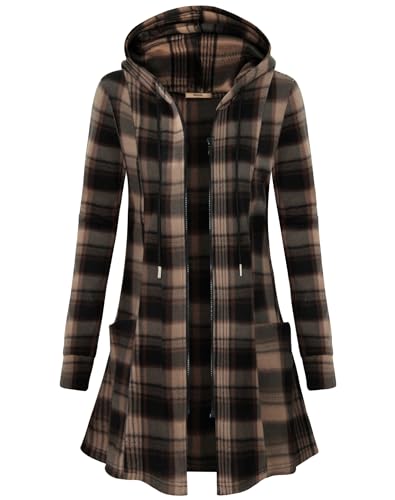 Image of Miusey Womens Zip Up Long Hoodie Jacket Lightweight Tunic Sweatshirt Open Front Cardigan