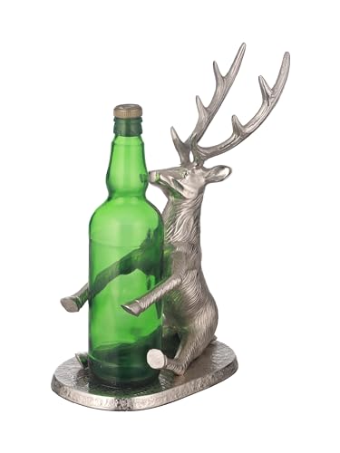 Image of Trovea's Silver Deer Bottle Holder- I Aluminium Wine Bottle Holder for Home Bar
