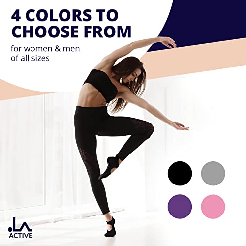 Image of LA ACTIVE Non Slip Yoga Grip Socks - Barre Ballet Pilates Athletic Socks for Men and Women