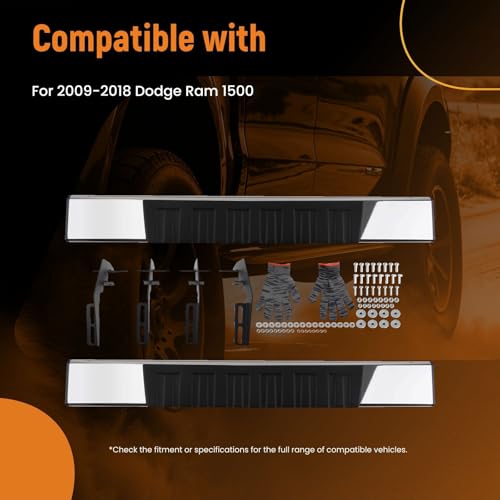 Estribos Laterales Dodge Ram 1500 2009-2018 6 pulg miniatura 2