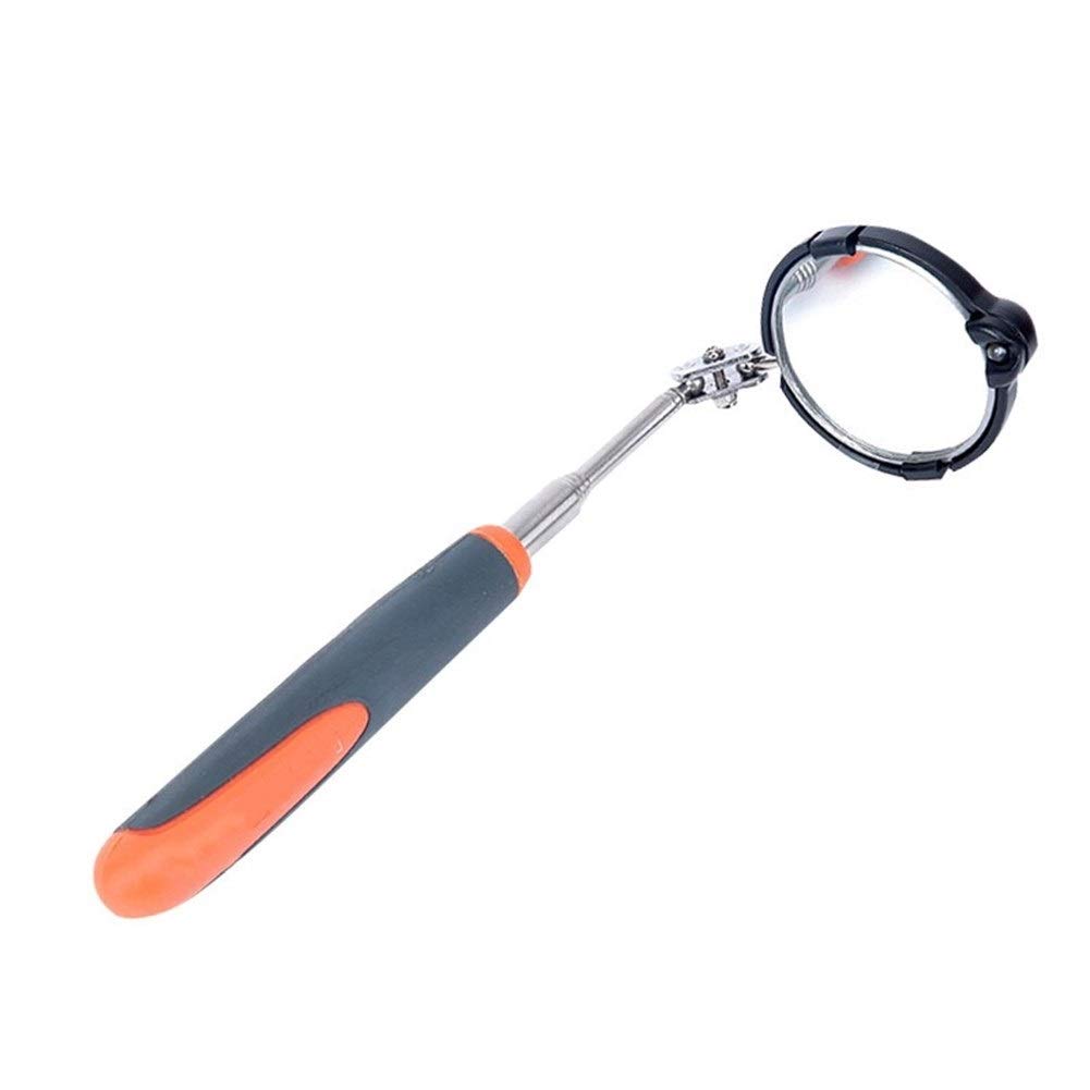 ACiyD Espejo telescópico Giratorio, 1 Uds., reparación Ajustable, chasis de vehículo, Espejo de inspección telescópico con luz Led, 55Mm, Flexible y Compacto
