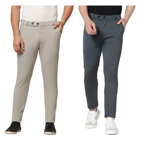 Image of TOPLOT Men's Formal Trouser | Slim Fit Tailored Design | Comfortable, Structured Look with Clean Finish | Elegant Styling for Daily Use | Office, Formal & Business Wear (5068)
