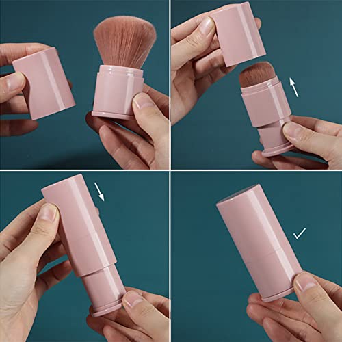 Retractable Kabuki Foundation Brush Portable Makeup Brush Travel Face Blush Brush for Powder Mineral Foundation Blending Blush - Image 4