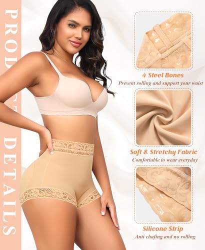 DERCA Butt Lifting Panties Padded Underwear for Women Booty Pads Butt Enhancer Lace Shapewear Panty4