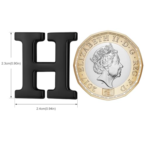 Image of HONEY BEAR Initial Alphabet Letter Lapel Pins Collar Badge Brooches for Mens /Womens Shirt Dress Decoration Black