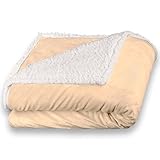 CelinaTex Kuscheldecke 150 x 200 cm beige weiß Felldecke Imitat Wendedecke Nicki Fell Optik Fleece Wohndecke, Sofadecke, Geschenk für Frauen, warm - Oeko-TEX Fantasia