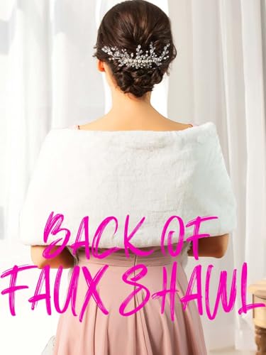 Women's Wedding Faux Fur Wrap and Shawl Bridal Fur Stole for Bride and Bridesmaids3