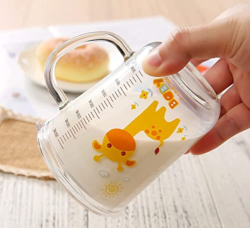 Image of Kamvy Printed Glass Milk Mug with Recipe Design (400ml) Pack of 1 | Transparent Drinking Glass for Coffee, Milk, Juice & Smoothies | Stylish Measuring Tumbler for Home & Kitchen (M Printed)