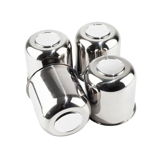 DewFlew 4Pcs 4.25" Push Through Wheel Center Caps Stainless Trailer Hub Cap for Truck SUV RV Wheel Rim (Fit 4.25" Bore 4.29" H Chrome)