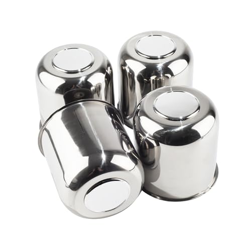 DewFlew 4Pcs 4.25 Push Through Wheel Center Caps Stainless Trailer Hub Cap for Truck SUV RV Wheel Rim (Fit 4.25 Bore 4.29 H Chrome)