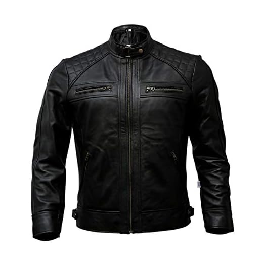 Jaqueta masculina de couro genuíno para motociclista preta | Jaqueta masculina vintage marrom envelhecida de pele de cordeiro para motociclista, Preto, XXG