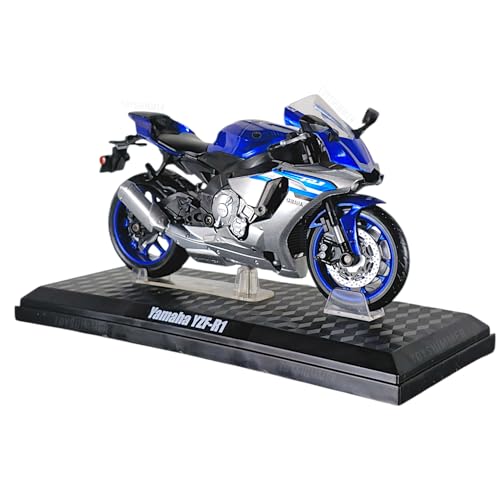 Image of die cast Yamaha YZFR1 Model Toy Metal Bike 1:12 Scale Realistic Alloy Metal Motorcycle Toy, Model Bike, Best Gift for Boys Men Kids Children (Blue)