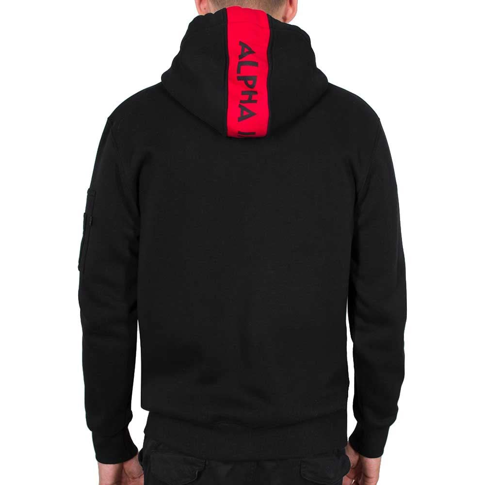 ALPHA INDUSTRIES Bluza z kapturem Mężczyźni Bluza z kapturem w czerwone paski