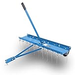 Bituxx Rasenstriegel Vertikutierer Rasenkamm Rasenlüfter Rechen Entmooser für Rasentraktor oder ATV 102cm