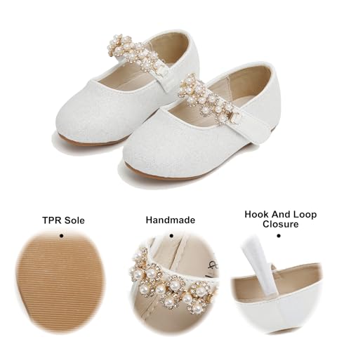 Image of Felix & Flora Toddler Flower Girl Dress Shoes - Girl Ballet Flats Party School Shoes Wedding