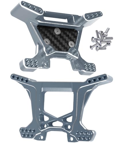 BRCatWPark RC Front Rear Shock Tower Shock Mounts Upgrades Part for 1/10 Rustler 4X4 (VXL),2PCS Aluminum Shock Tower Shock for 1/10 Rustler 4WD (VXL),Titanium