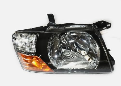 Passenger Side Headlight Compatible With 2000 2001 2002 2003 2004 2005 2006 Mitsubishi Pajero Montero, Clear Lens Light with Bulbs, Right Headlamp Replacement