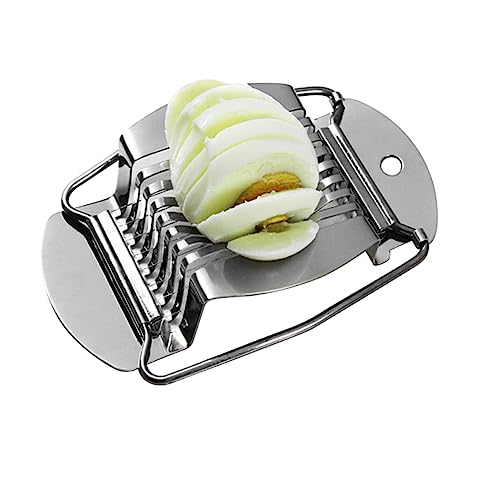 PRETYZOOM 3 Way Egg Slicer Stainless Steel Cut Hard Boiled Eggs Yolk Separator Multipurpose Kitchen Tool Random Style