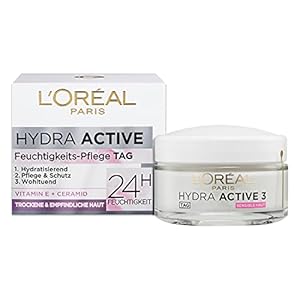 L’Oréal Paris Feuchtigkeitspflege für das Gesicht, Gesichtscreme für sensible Haut, Hydratisierende Tagescreme mit…
