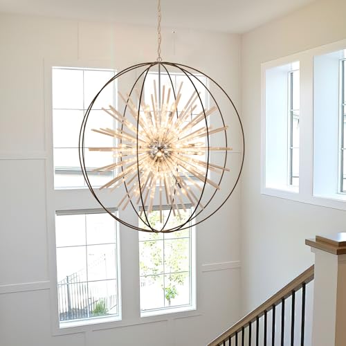 Image of Vezzio Extra Large Modern Black Crystal Chandelier for High Ceiling Foyer