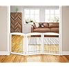 PAWLAND Extra Wide Dog gate for The House, Doorway, Stairs, Freestanding Foldable Wire Pet Gate, Pet Puppy Safety Fence, 30″ Height (White, 3 Panels)
