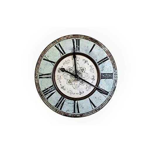 Creative Co Op Distressed Mint Green Round Wall Clock product image