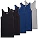 TUUHAW Débardeur Homme Lot de 5 Maillot de 100% Coton Maillot de Corps Noir/Bleu/Gris 4XL