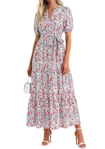 Image of PRETTYGARDEN Women's Summer Boho Floral Maxi Dresses