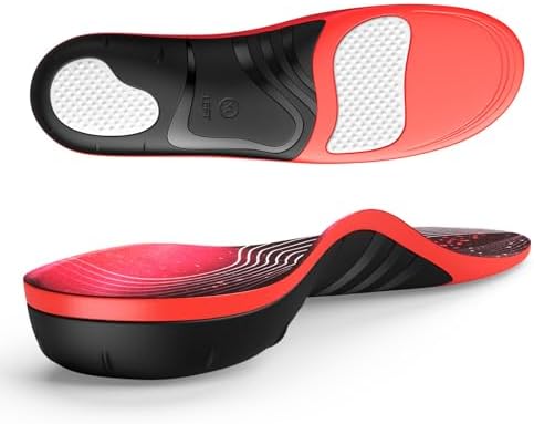 Medilax High Arch Support Insoles (220+lbs) for Men Women – Plantar Fasciitis Pain Relief Orthotics, Work Boot Shoe Insoles, Flat Feet Orthotic Insert,Plantar Fasciitis Relief (XL, Black)