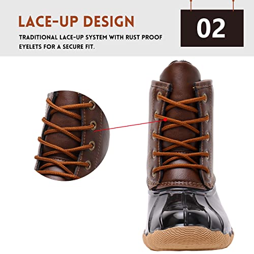 Ahannie Kids Boys Girls Winter Duck Boot, Youth Outdoor Two Tone Fashion Waterproof Rain Boot (Toddler/Little Kid/Big Kid)3