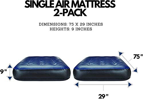 Outbound Twin Air Mattress | Portable Air-Bed Single Size | Inflatable Mattress Blow Up Bed for Camping | Repair Patch, (Single, 2 Pack) - Thumbnail 5