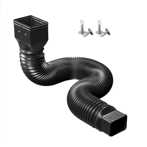 Kit de Extensión de Bajante Retráctil, Negro, 50 150 cm, de Drenaje para Canalón de Lluvia, sin Necesidad de Excavación