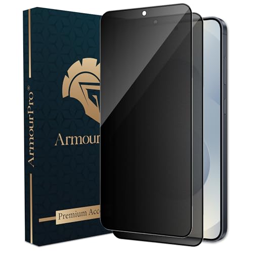Image of ArmourPro Anti-Spy Matte Privacy Tempered Glass for Samsung Galaxy S25 and S24 with Edge to Edge Protector Coverage and Easy Installation kit | Black, Pack of 2