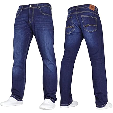 Crosshatch Mens Stretch Straight Leg Denim Jeans Cover